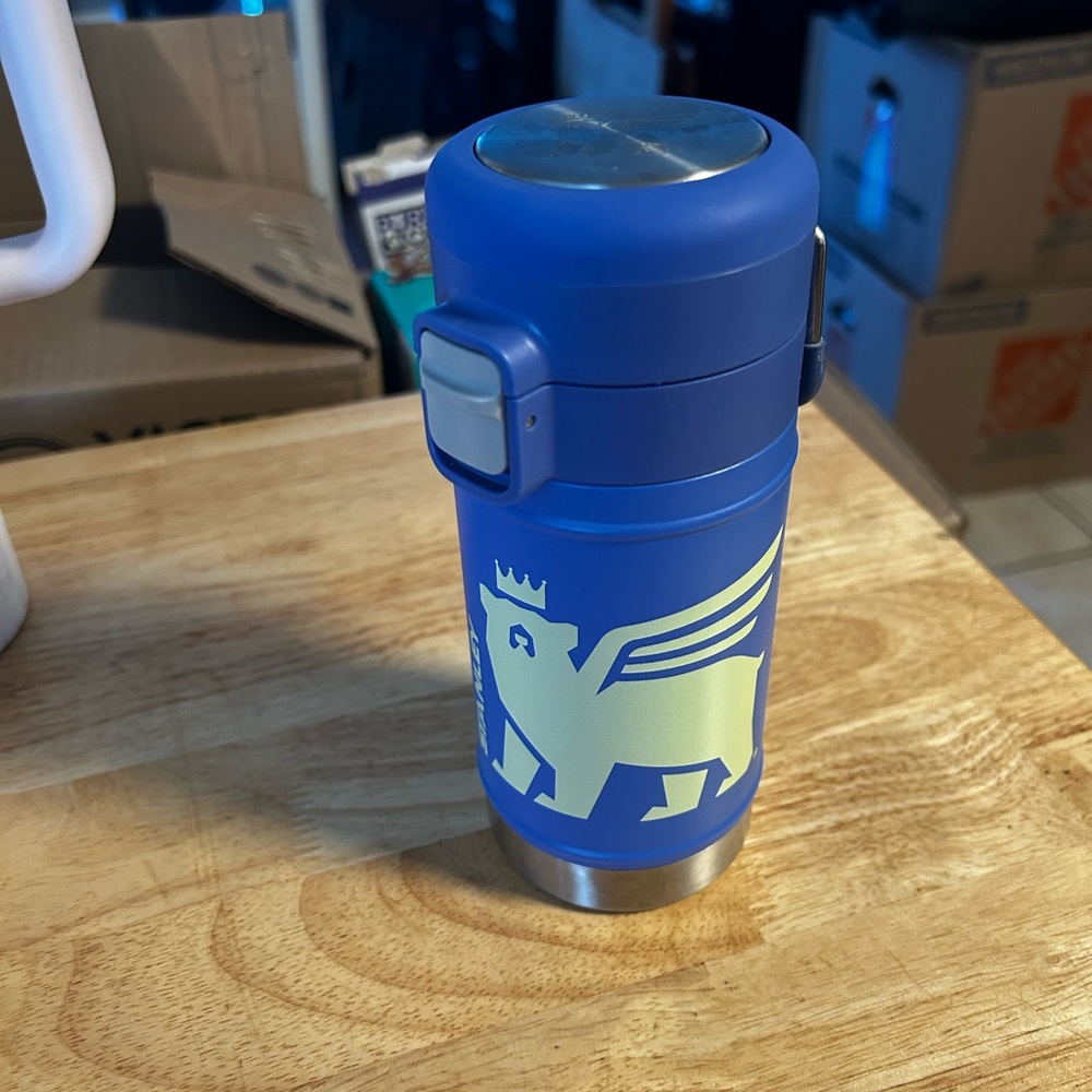 Stanley Blue Travel Mug with Silver Base